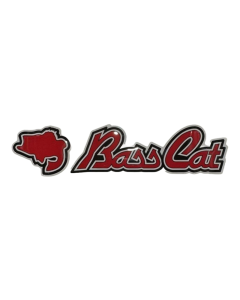  Medium Domed Bass Cat Decal Red 1.75"