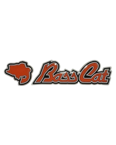 Medium Domed Bass Cat Decal  Rage Red (Orange) 1.75"