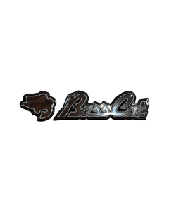 Medium Domed Bass Cat Decal  Chrome 1.75"