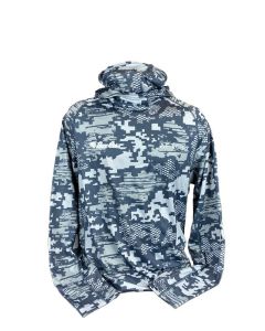 Bass Cat AFTCO Tactical Phase Performance Shirt with Hood & Facemask  Light Grey Digi Camo