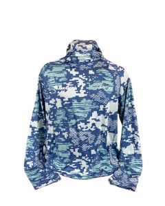 Bass Cat AFTCO Tactical Phase Performance Shirt with Hood & Facemask  Teal Digi Camo