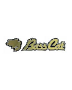 Domed Bass Cat Decal    Gold